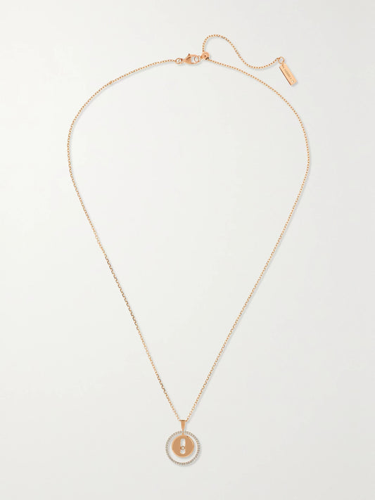 Lucky Move 18-karat Rose Gold Diamond Necklace