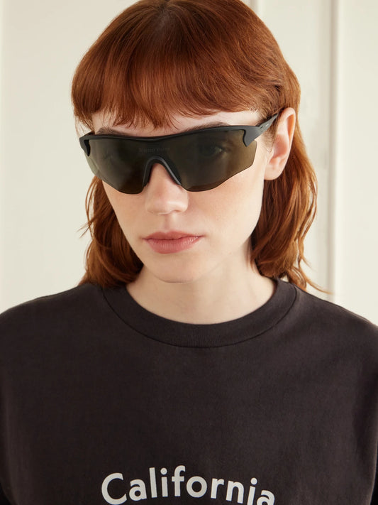 Image of Accessories. Product name - Junya Racer D-frame Polycarbonate Sunglasses in Black, Purple colour by brand - District Vision