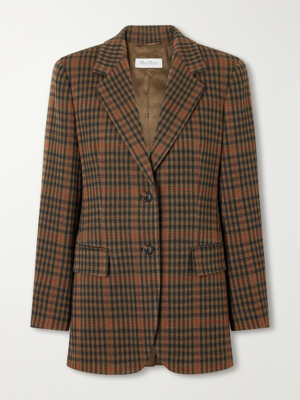 Max Mara Galosce Houndstooth Wool And Cotton-blend Blazer
