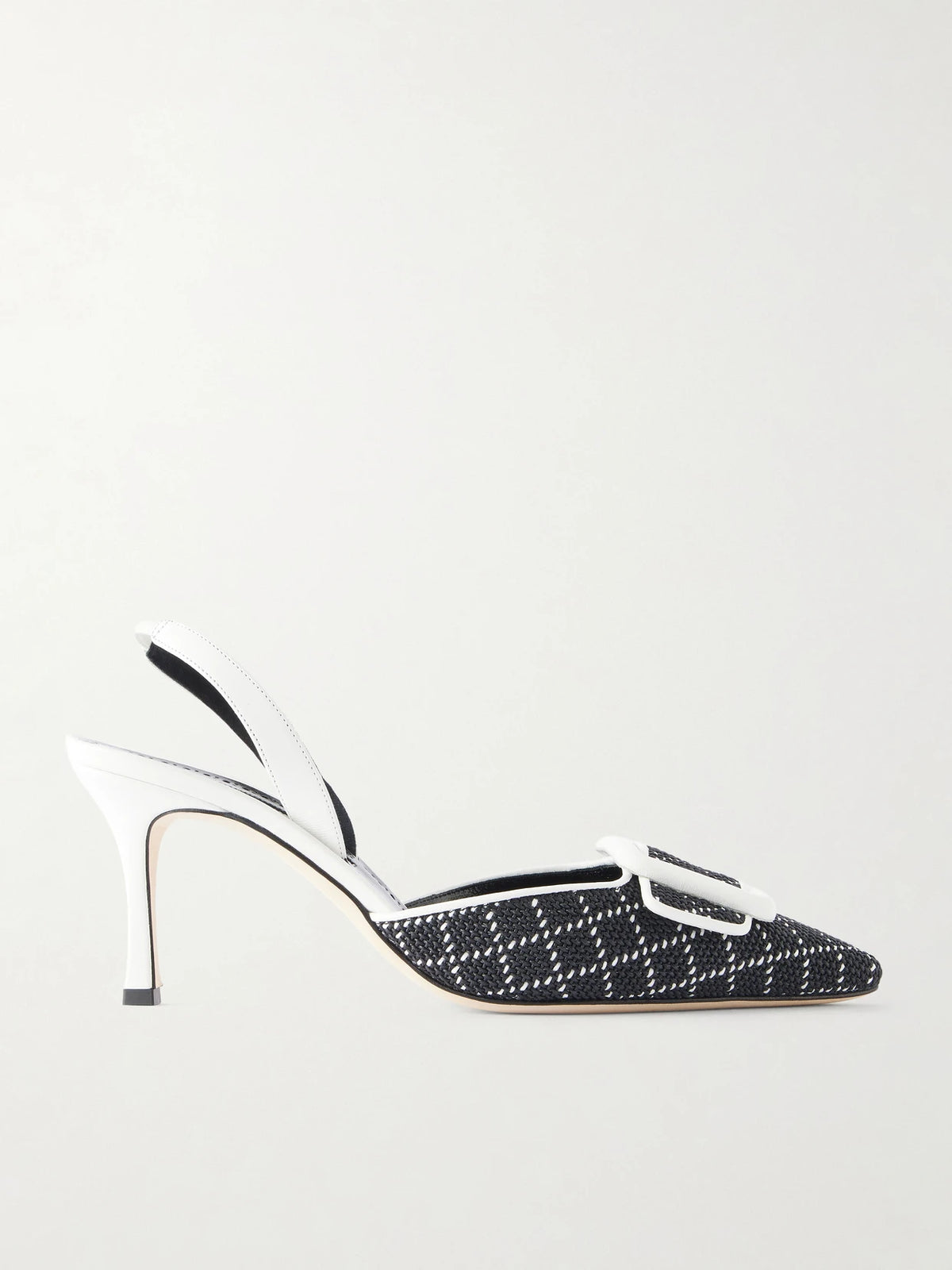 Mayslibi 70 Woven Leather Slingback Pumps