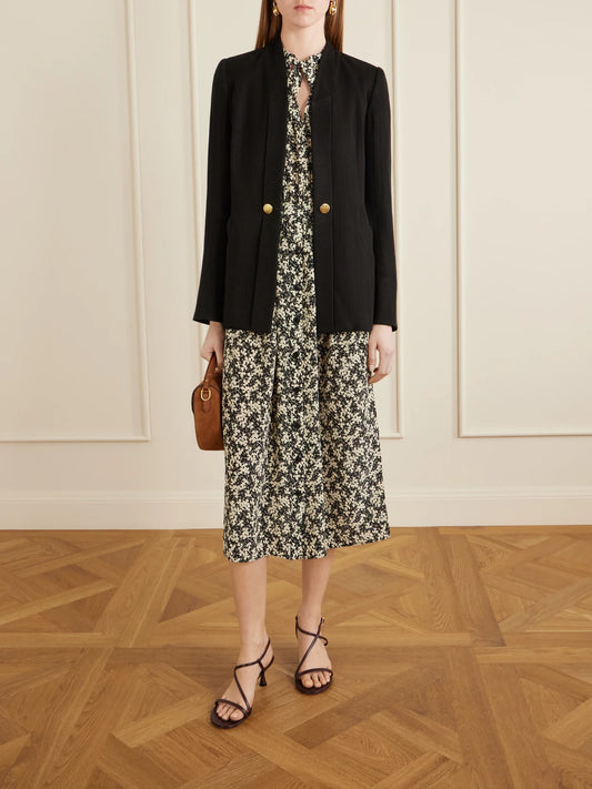 Image of Coats & Jackets. Product name - Raf Jersey Blazer in Black colour by brand - MAISON MAYLE