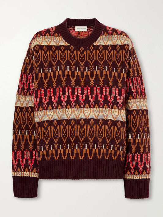 Dries Van Noten Fair Isle Intarsia-knit Wool And Cashmere-blend Sweater