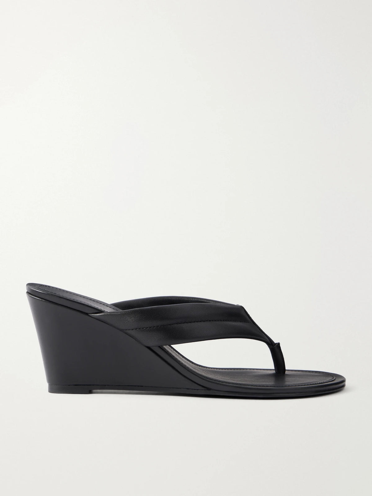 Leather Wedge Thong Sandals