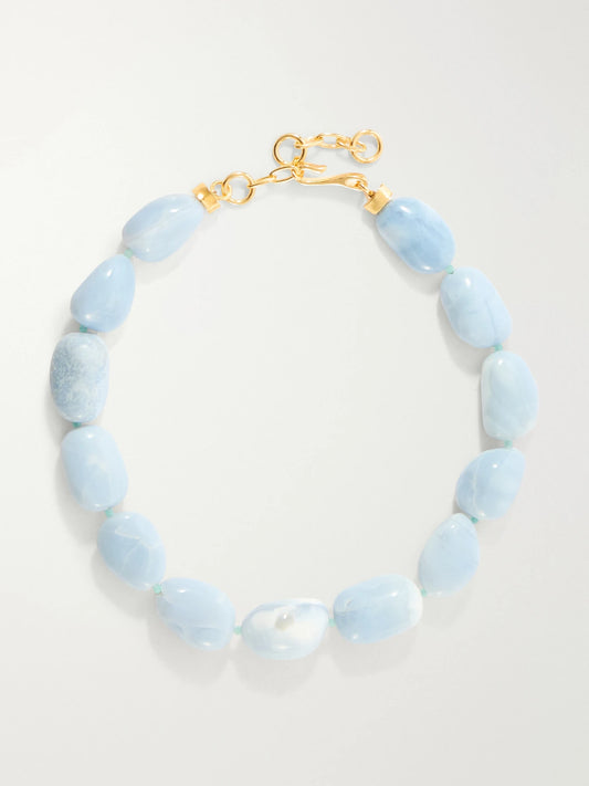 Lizzie Fortunato Sea And Sky Gold-plated Amazonite And Opal Necklace