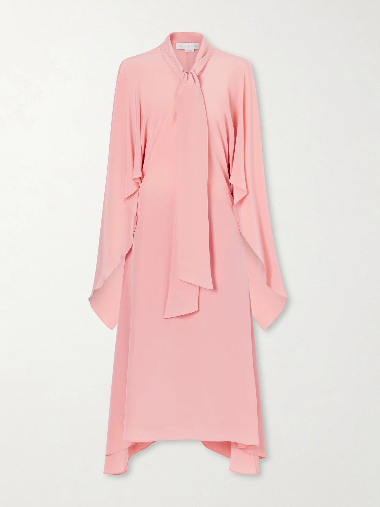 Tie-detailed Silk Midi Dress