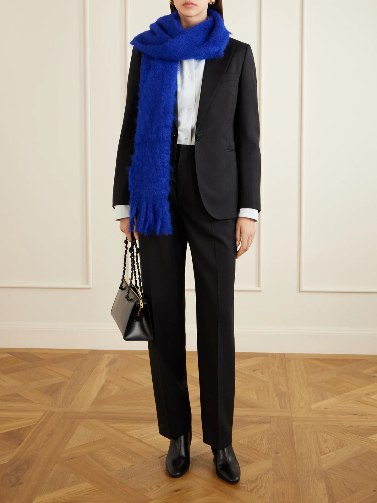 Image of Boots. Product name - Lune Leather Ankle Boots in Black colour by brand - Jil Sander