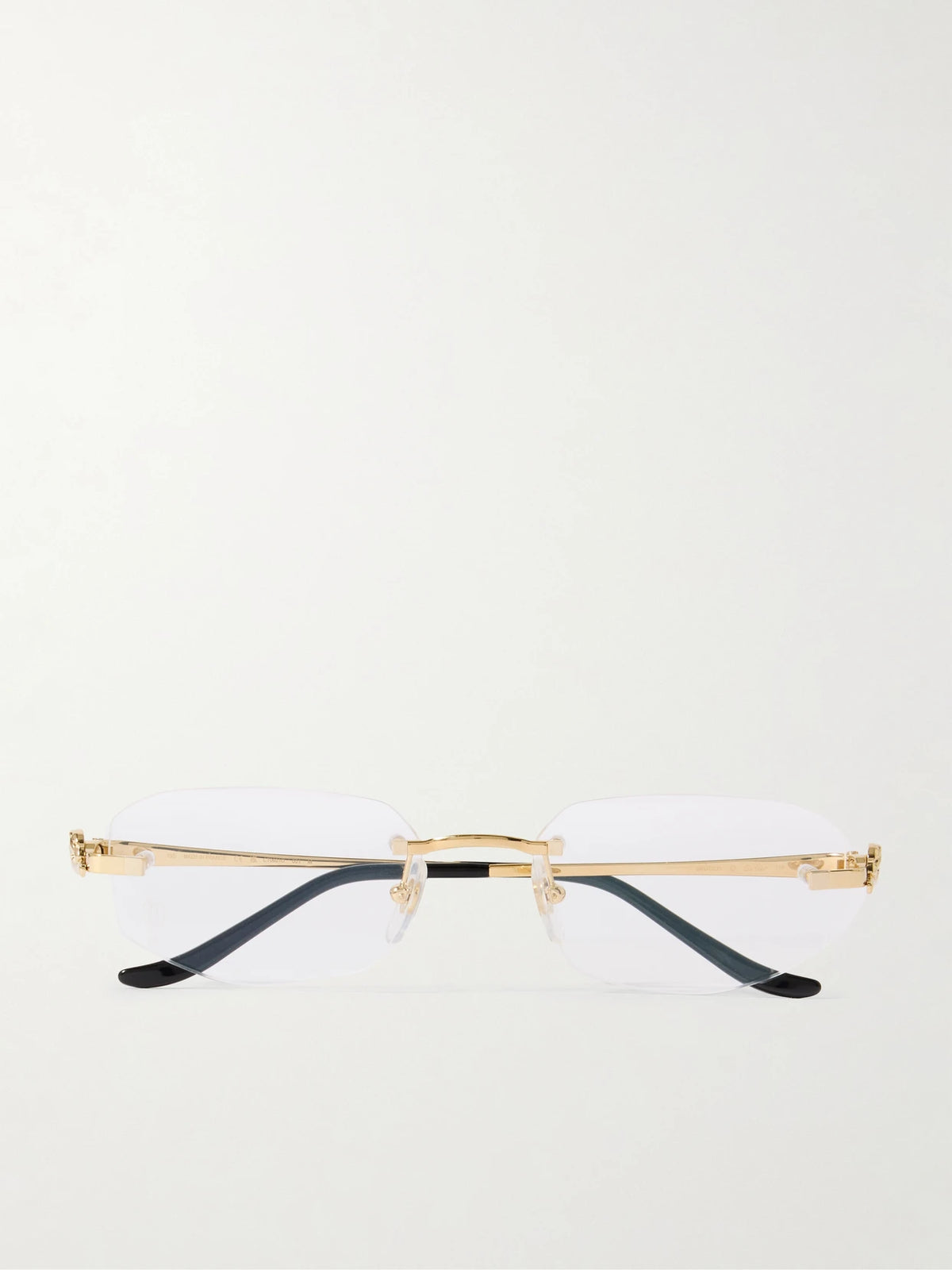 Panthère Classic Rimless Oval-frame Gold-tone Optical Glasses