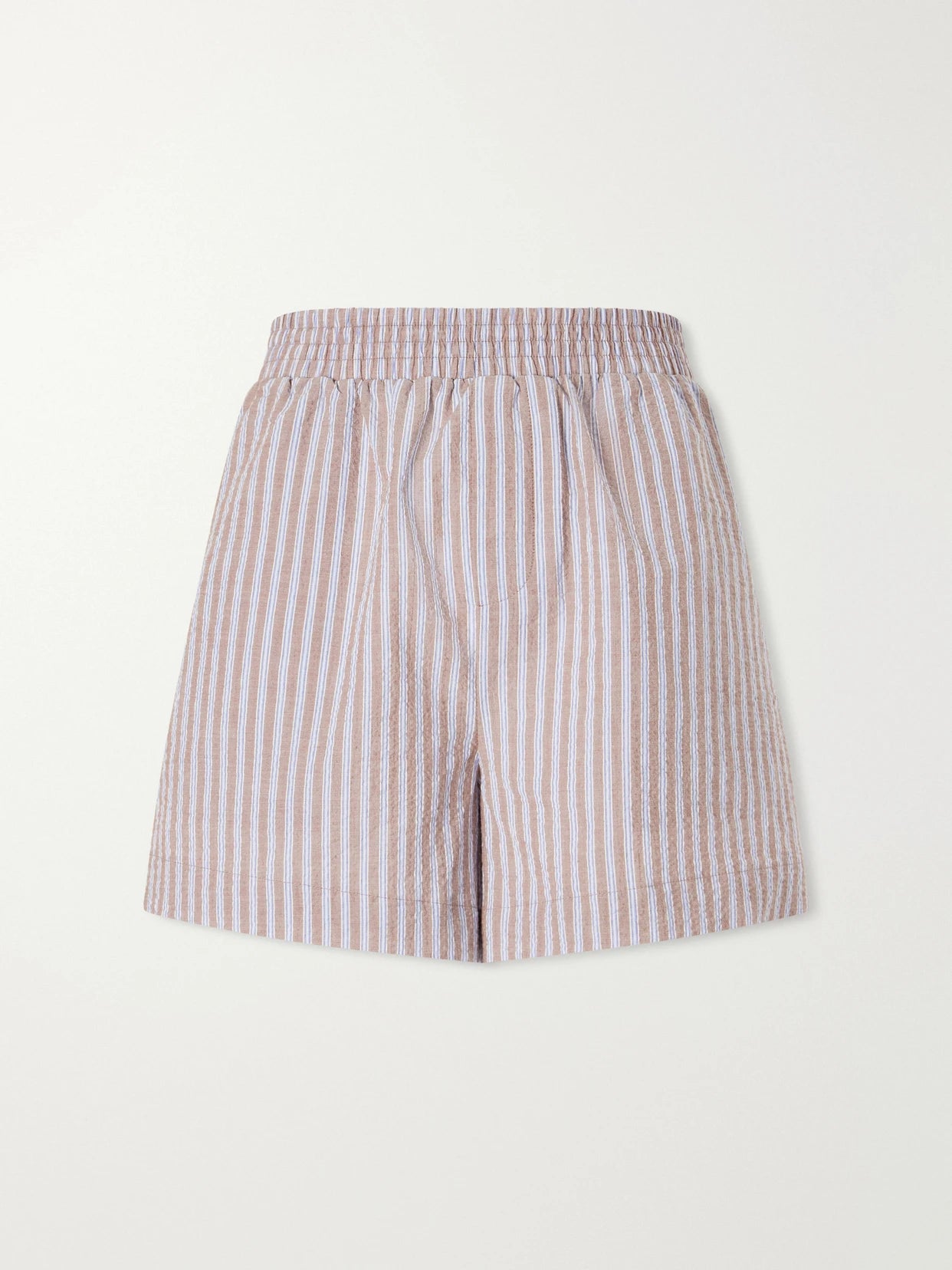 Darina Striped Seersucker Cotton-blend Shorts