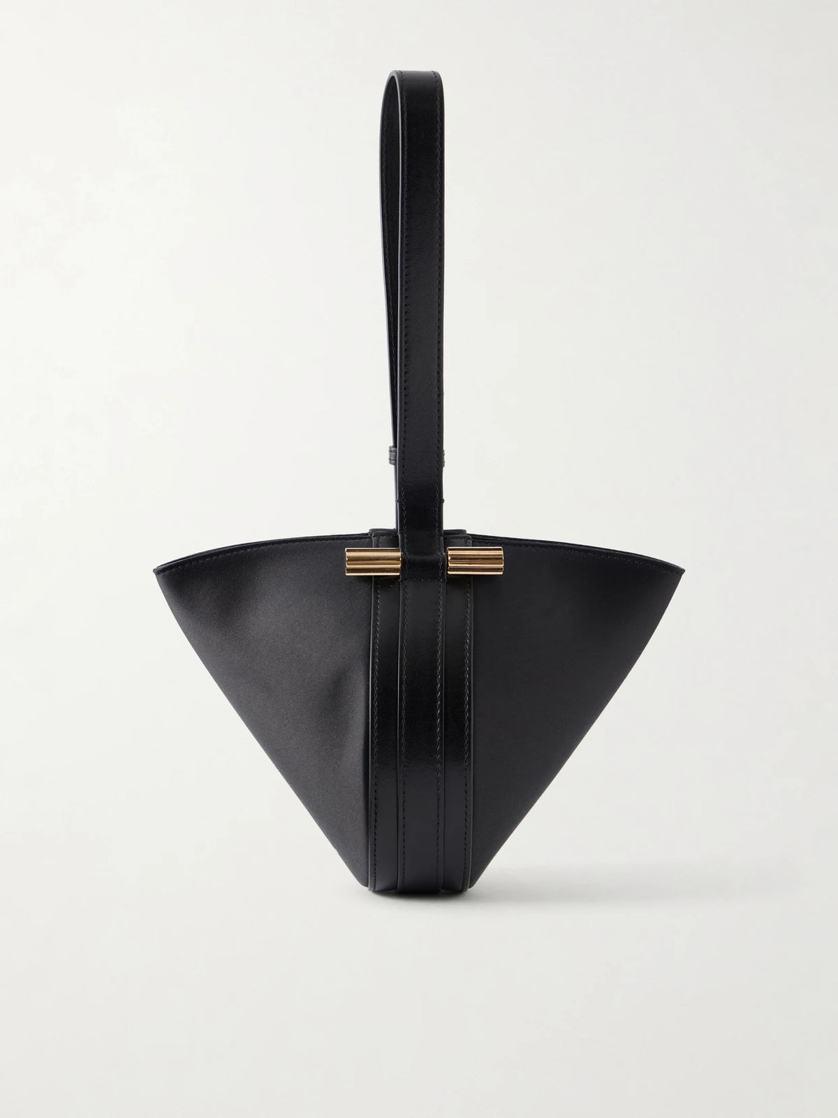 Portofina Dia Leather-trimmed Satin Clutch