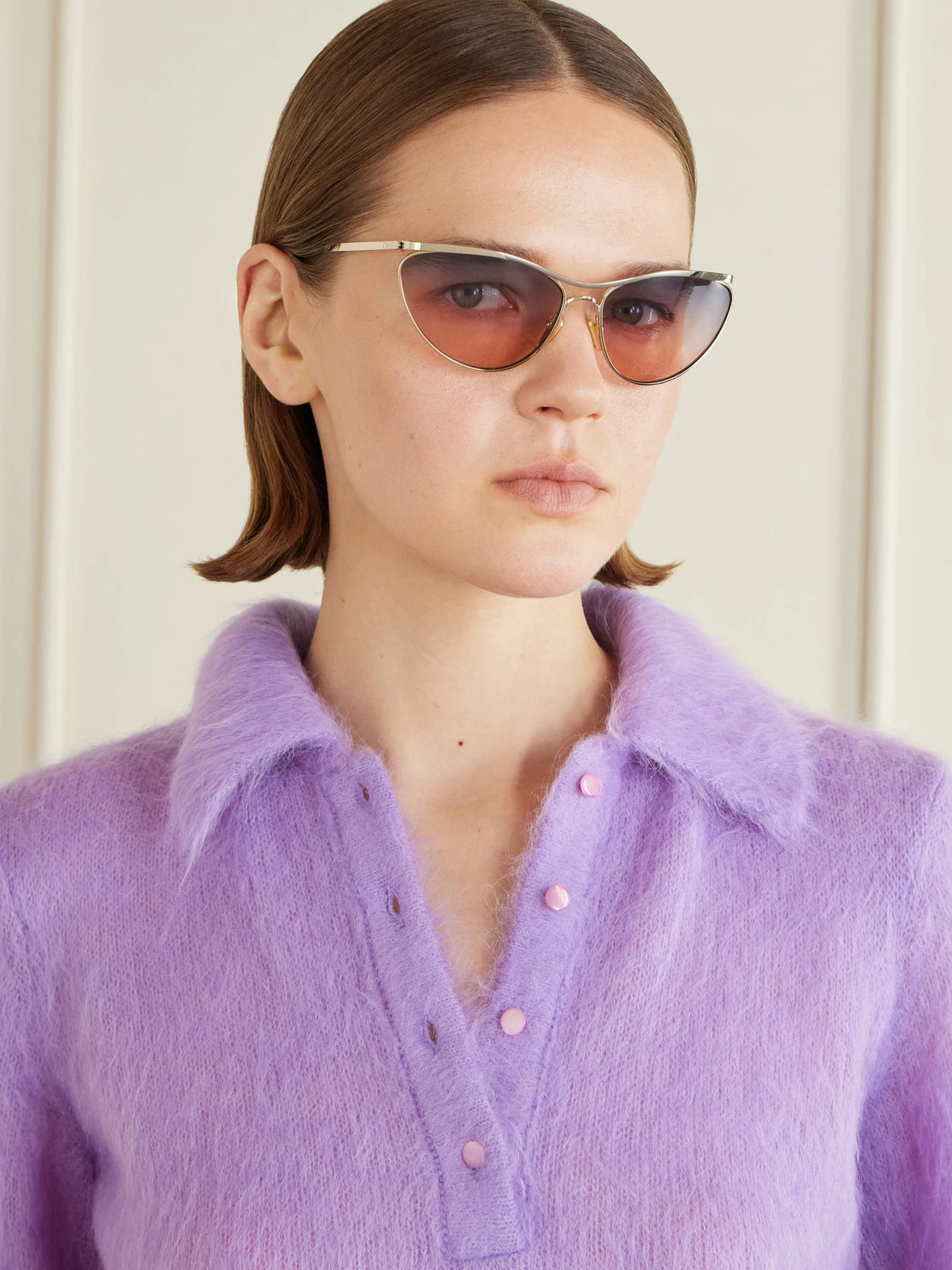 Image of Sunglasses. Product name - Aviator-style Gold-tone Sunglasses in Multi colour by brand - Chloé