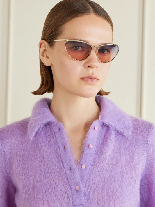 Image of Sunglasses. Product name - Aviator-style Gold-tone Sunglasses in Multi colour by brand - Chloé