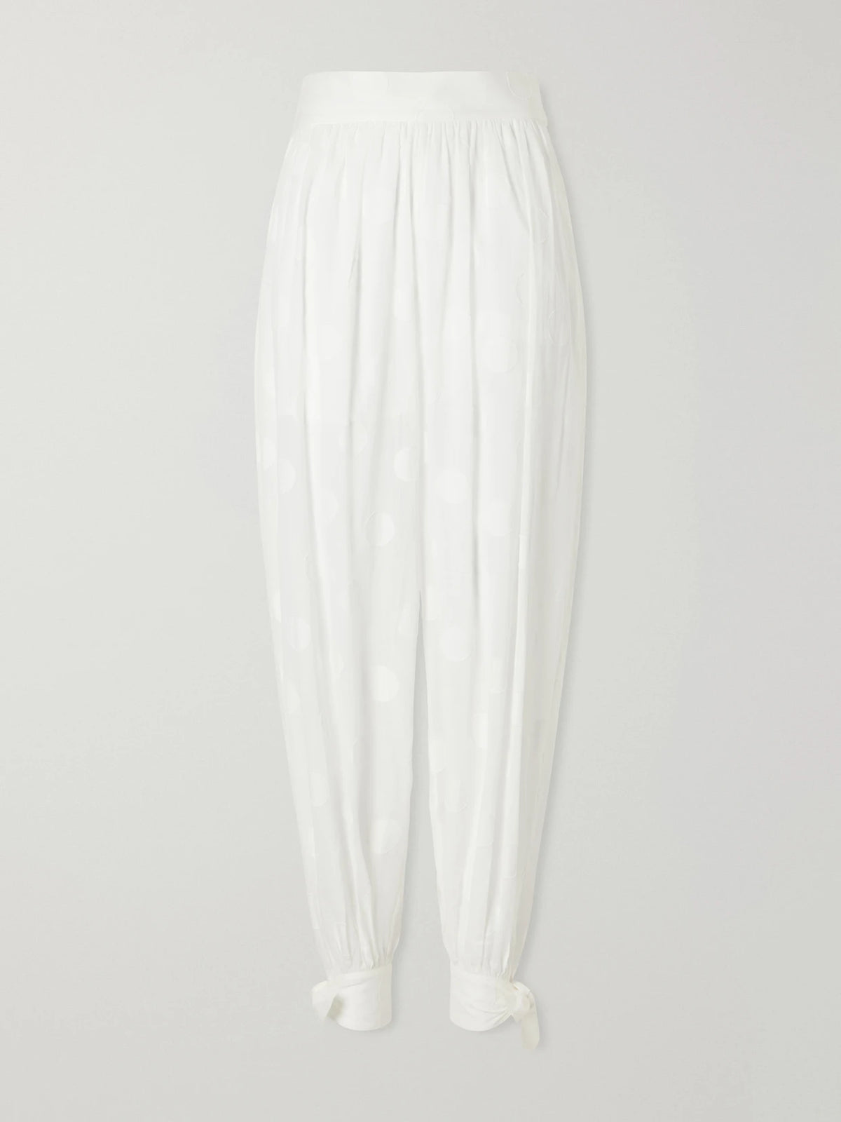 Solstice Knotted Polka-dot Cotton-poplin Balloon Pants