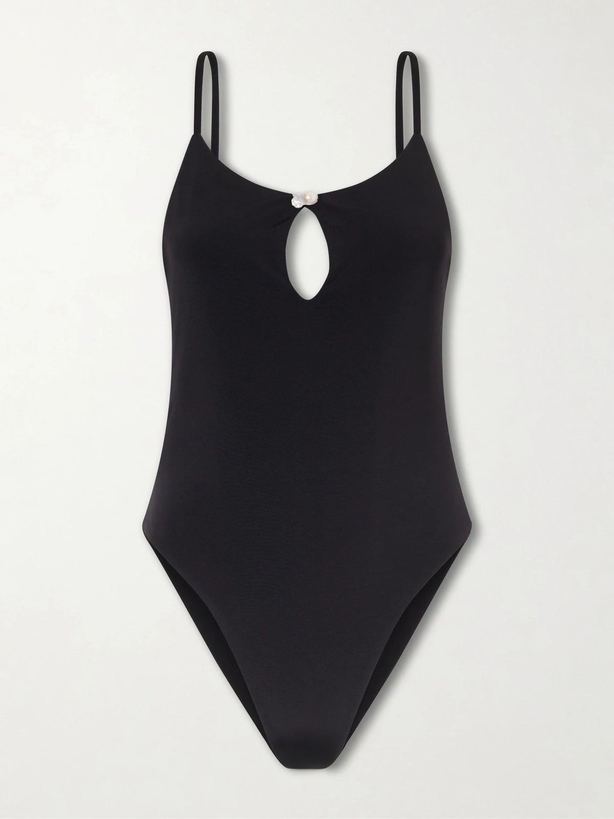 Sara Cristina Pearl Embellished Ribbed Swimsuit