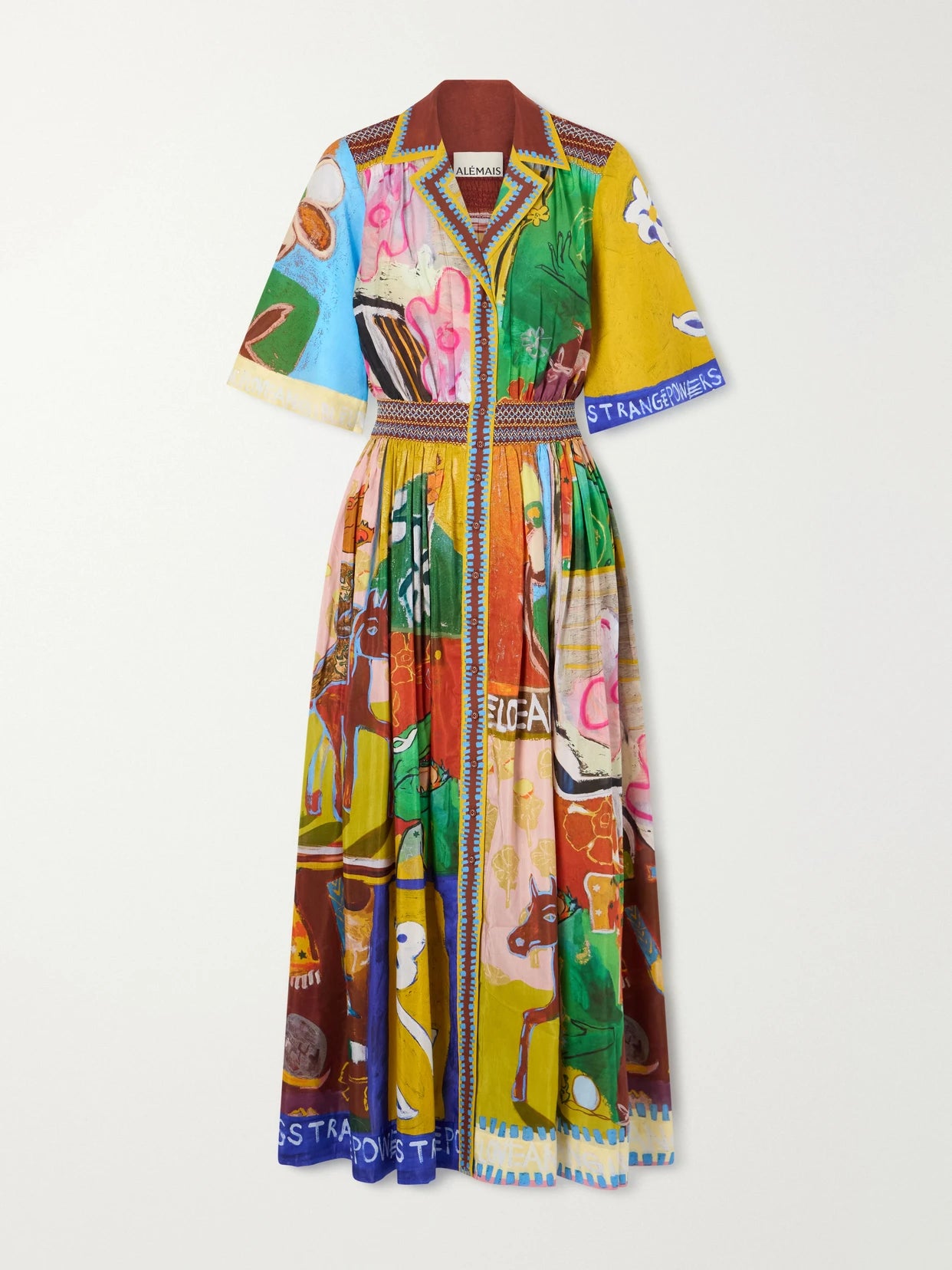 Mlak Shirred Pleated Printed Cotton And Silk-blend Voile Midi Dress