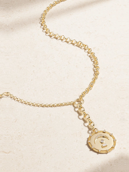 Pause Medium Mixed Belcher Extension 18-karat Gold Diamond Necklace