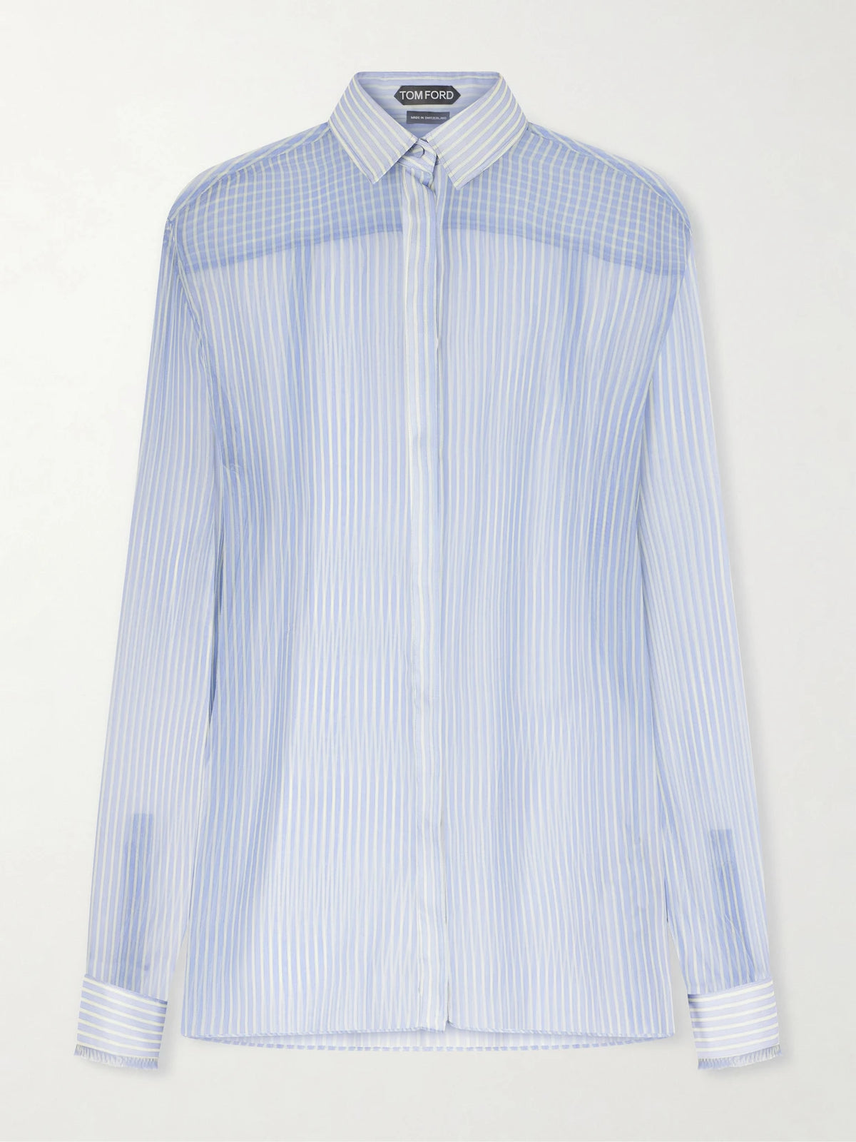 TOM FORD Striped Silk-chiffon Shirt