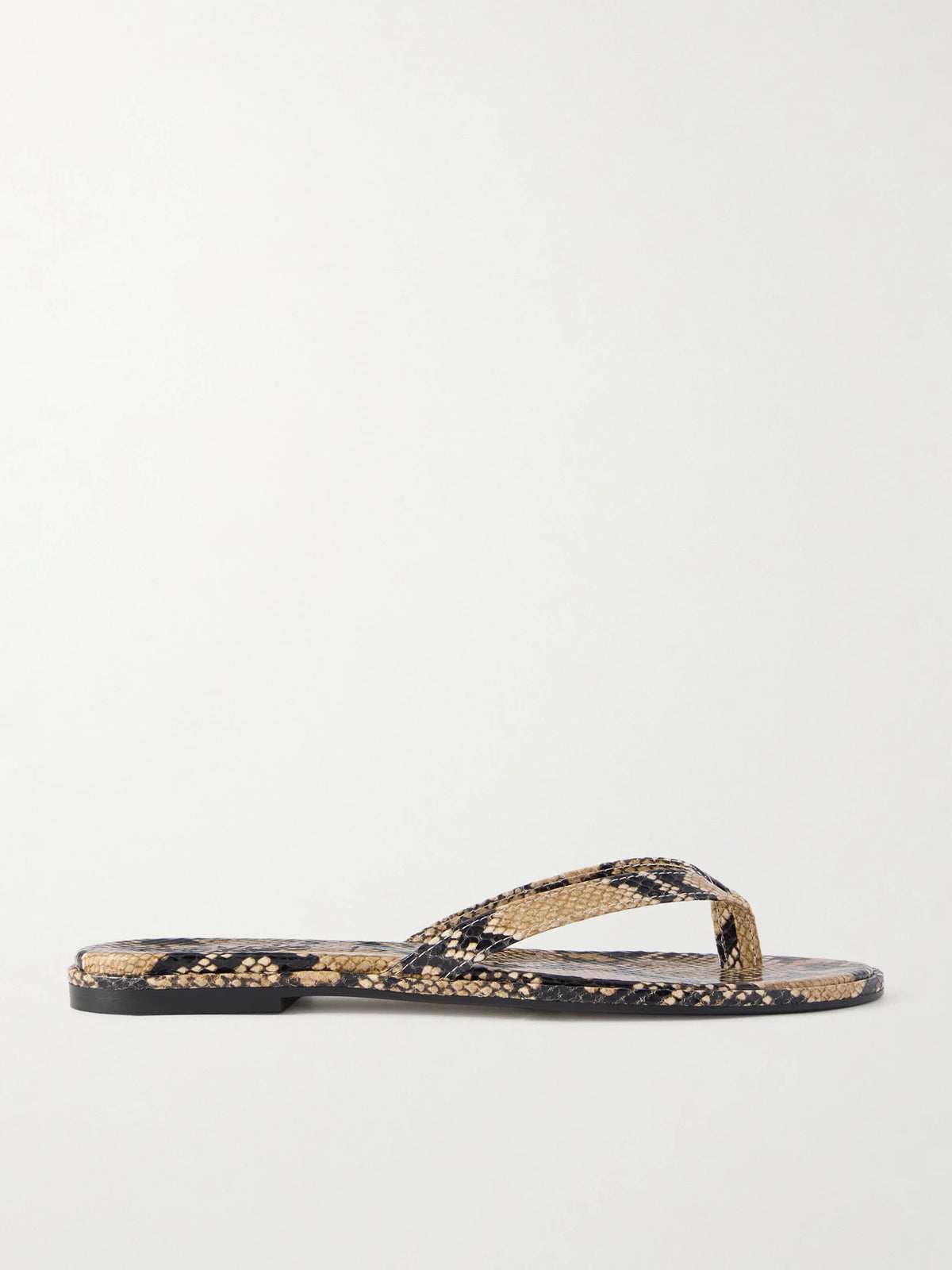 Melody Snake-effect Leather Flip Flops