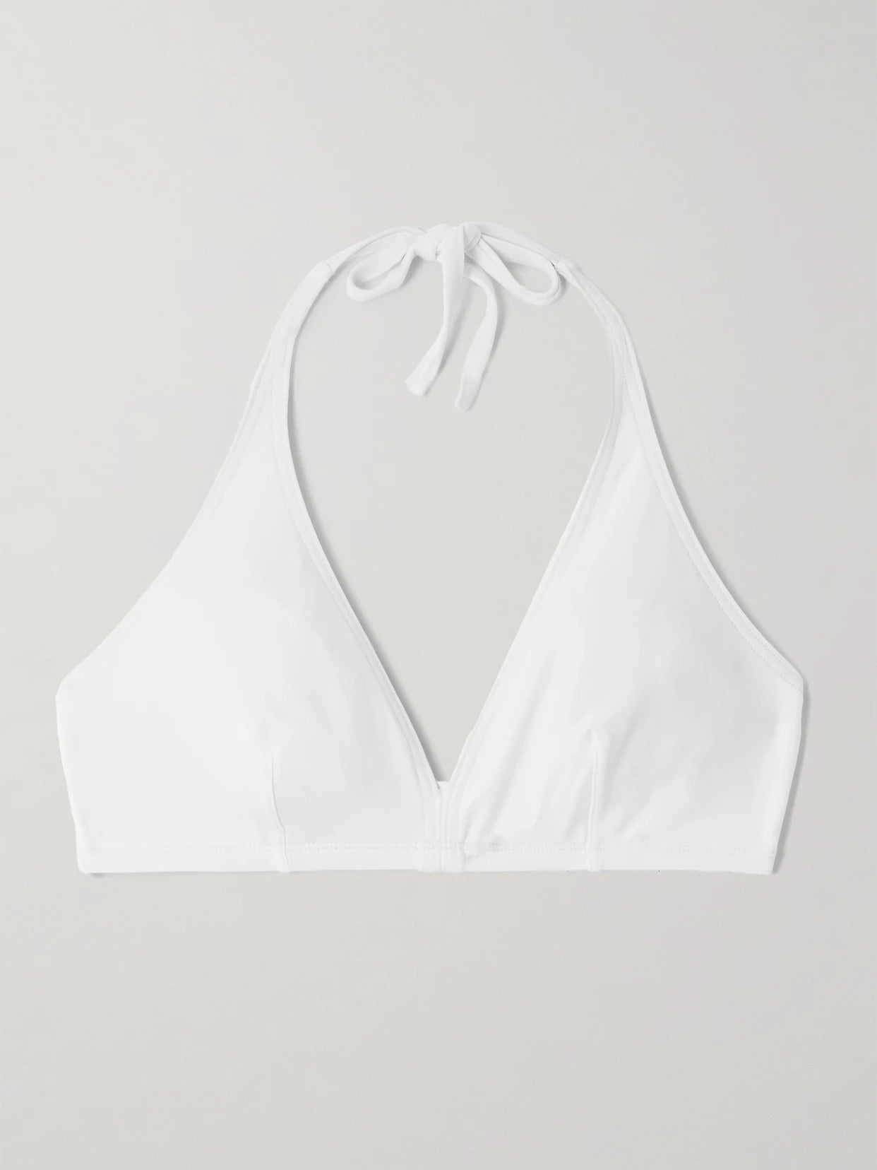 Image of Swimwear. Product name - Les Permanents Gang Triangle Bikini Top in White colour by brand - Eres