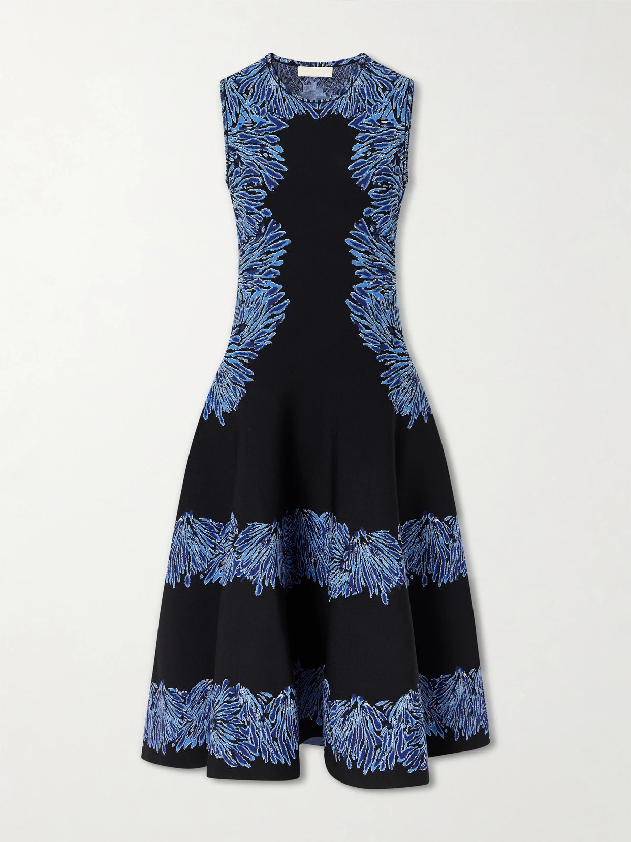 Image of Dresses. Product name - Iona Jacquard-knit Midi Dress in Blue colour by brand - Ulla Johnson