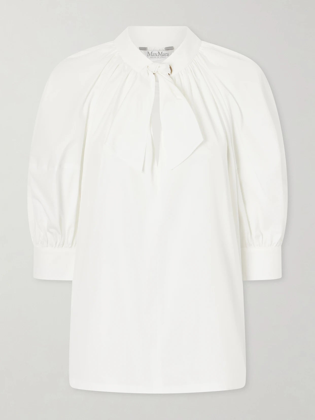 Scarf-detailed Cotton Shirt