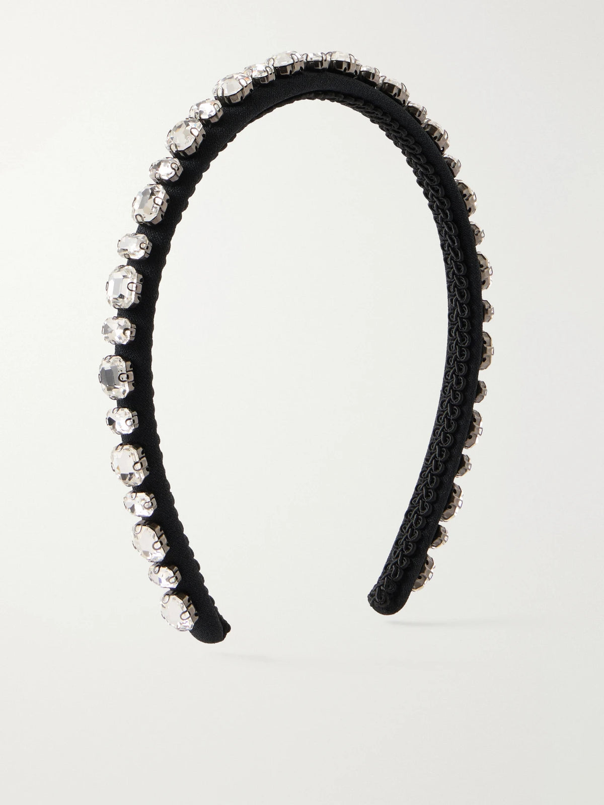 Narrow Emb Crystal-embellished Woven Headband