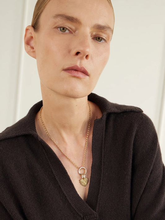 Image of Necklaces. Product name - True Love 18-karat Gold Diamond Pendant Necklace in Multi colour by brand - FoundRae