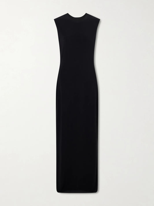 Image of Dresses. Product name - Stretch-crepe Maxi Dress in Black colour by brand - Norma Kamali