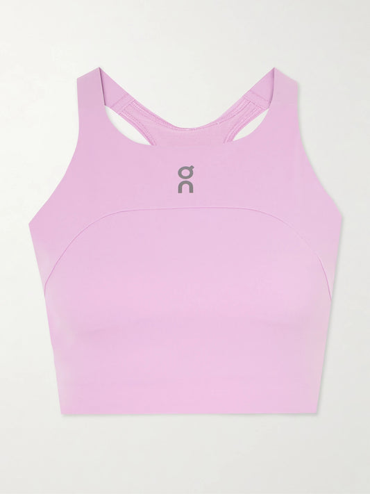 Performance Paneled Cutout Stretch Recycled-jersey Sports Bra