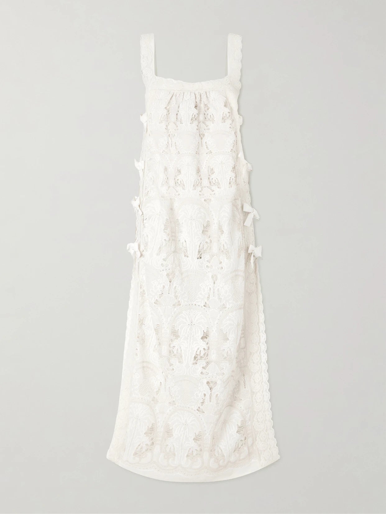 Fiocchini Lace-trimmed Broderie Anglaise Cotton-blend Maxi Dress