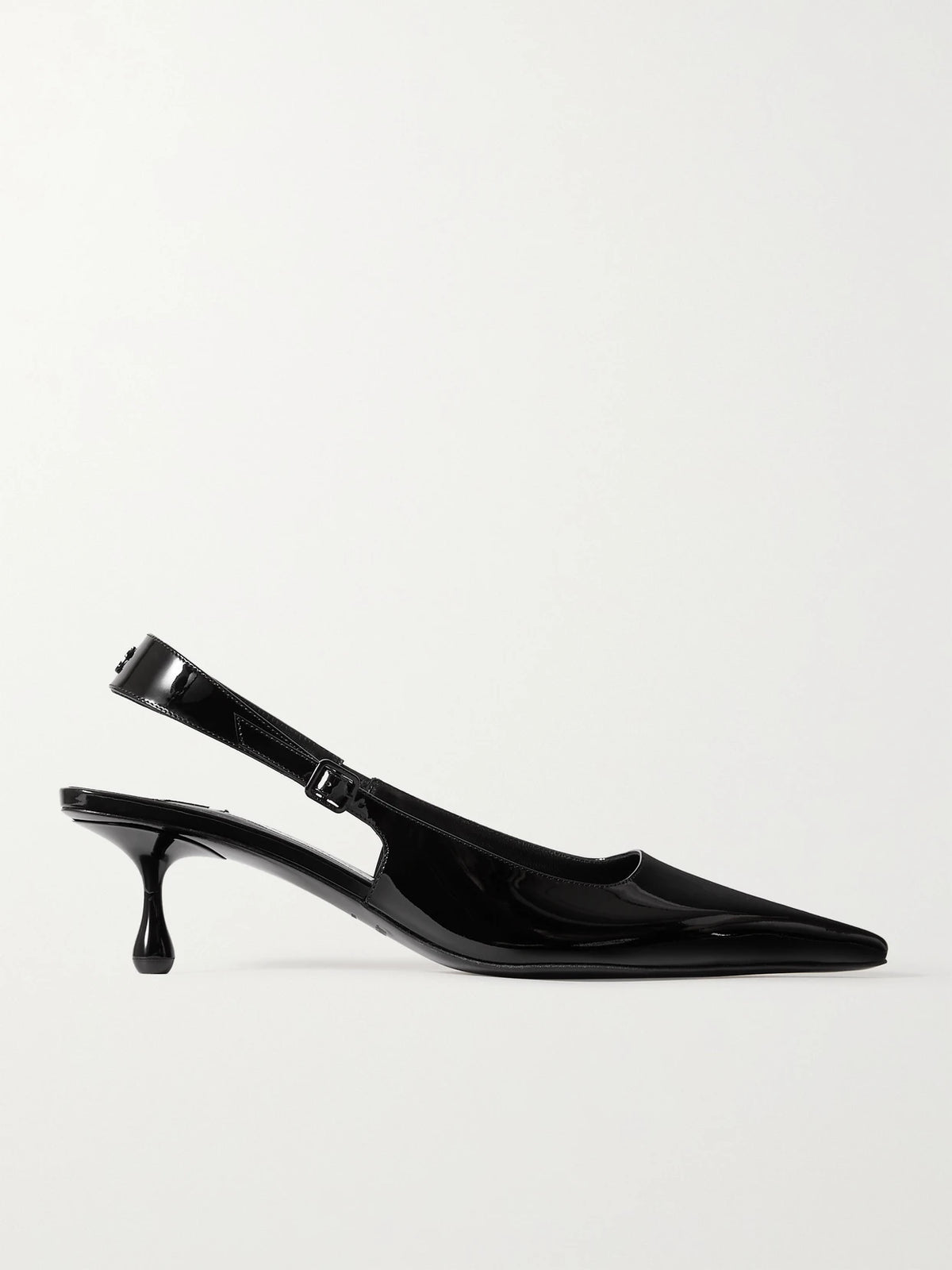 Amel 50 Logo-embellished Patent-leather Slingback Pumps