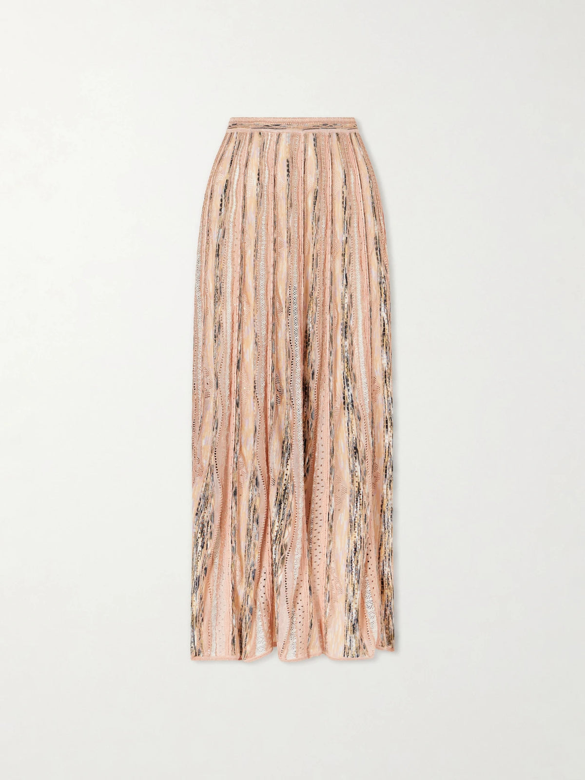 Ulla Johnson Clio Striped Pointelle-knit Midi Skirt