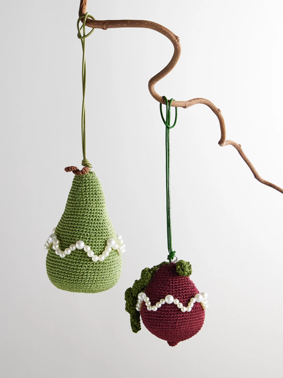 Image of Keychains. Product name - Embellished Crocheted Cotton Bag Charm in Burgundy colour by brand - Gohar World