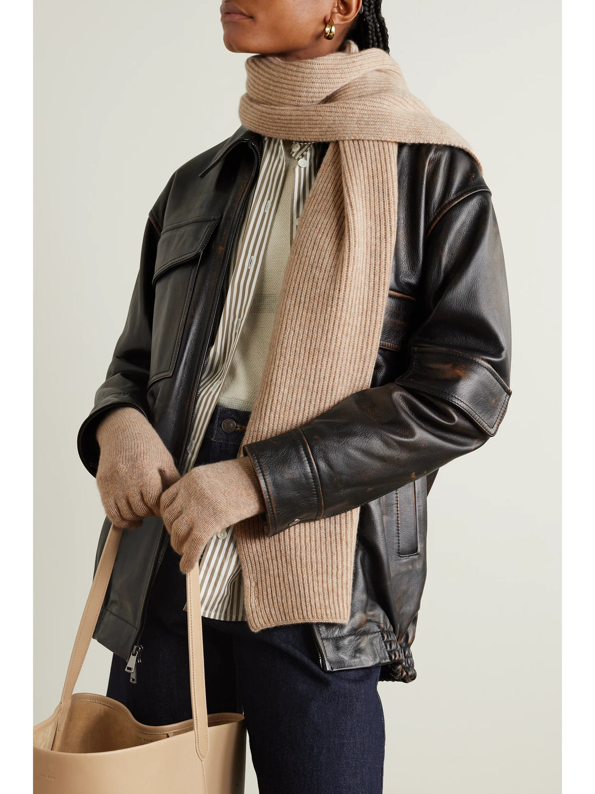 Image of Gloves & Mittens. Product name - Cashmere Gloves in Beige colour by brand - Johnstons of Elgin