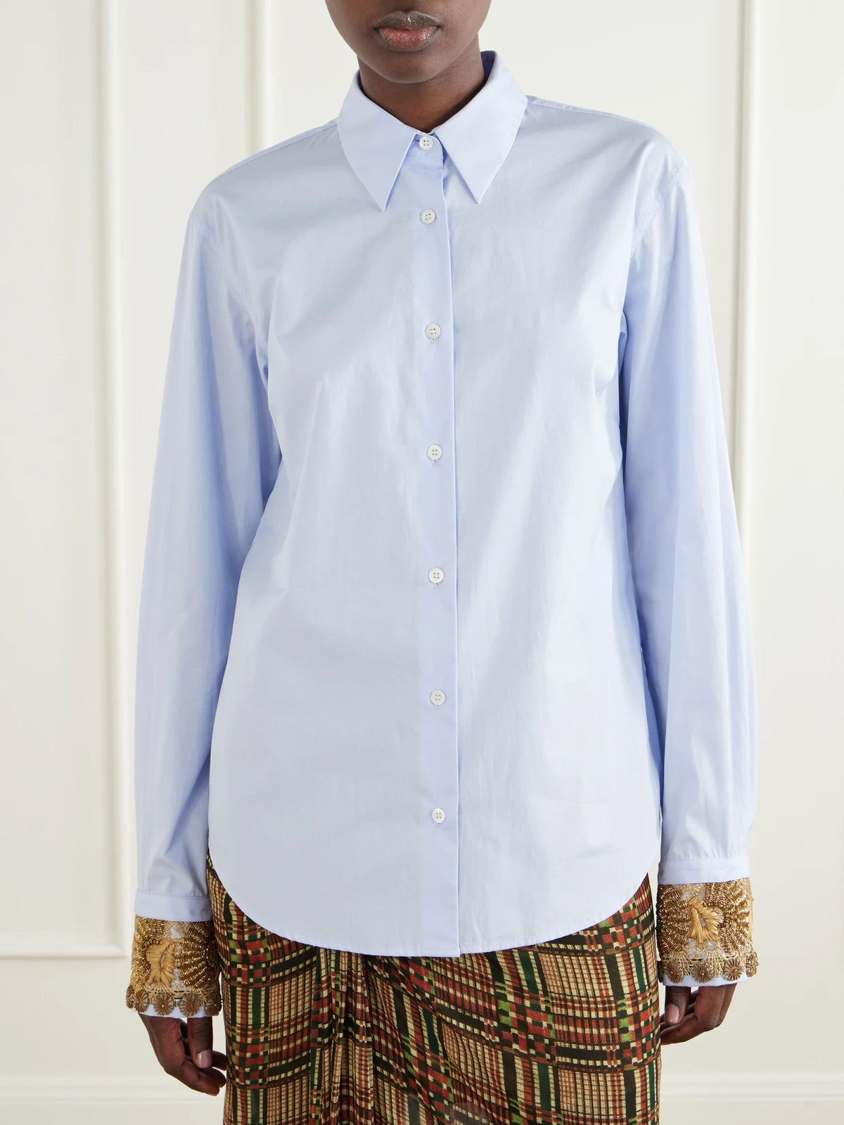 Dries Van Noten Embroidered Cotton-poplin Shirt