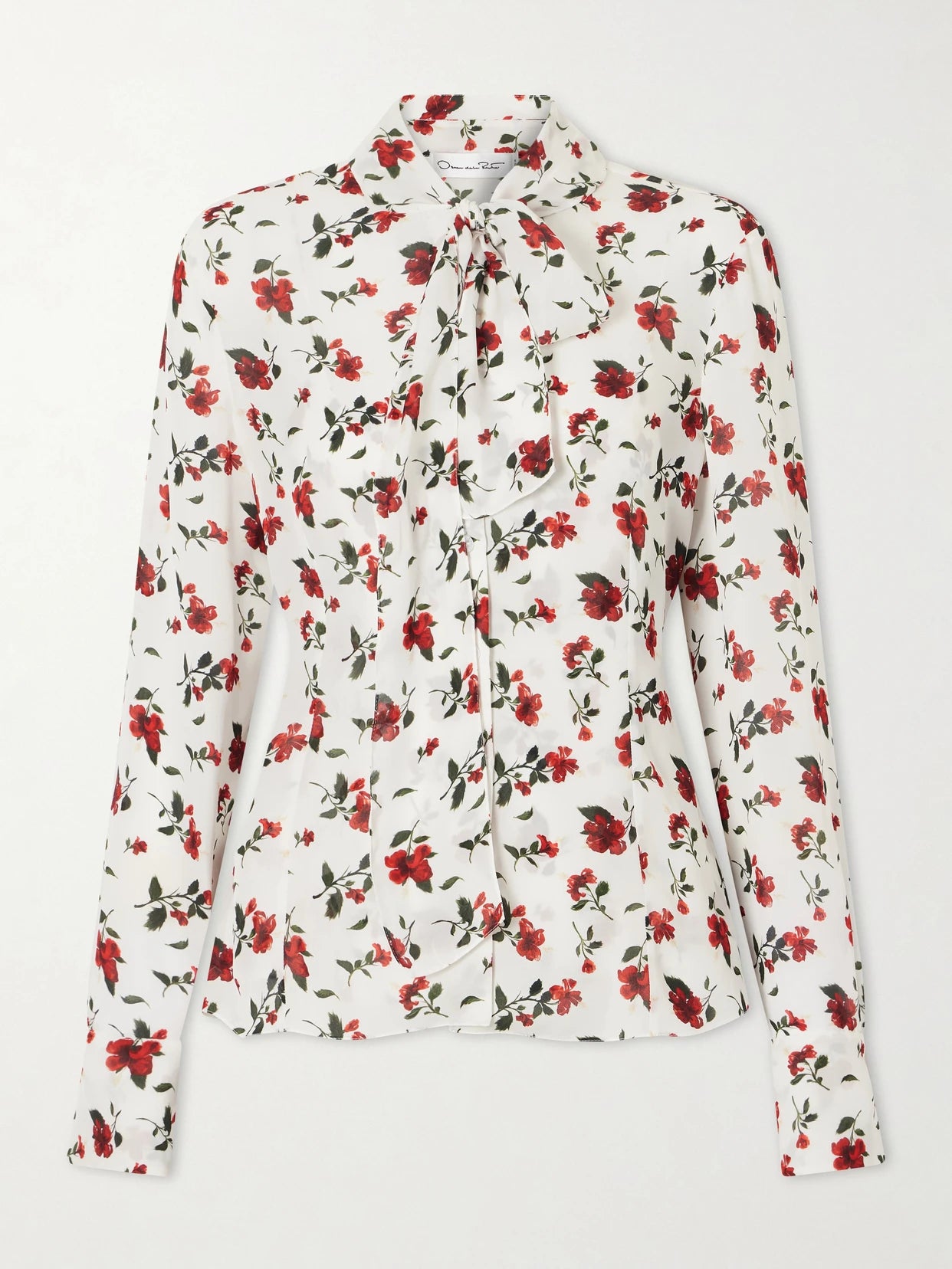 Hibiscus Floral-print Silk Blouse