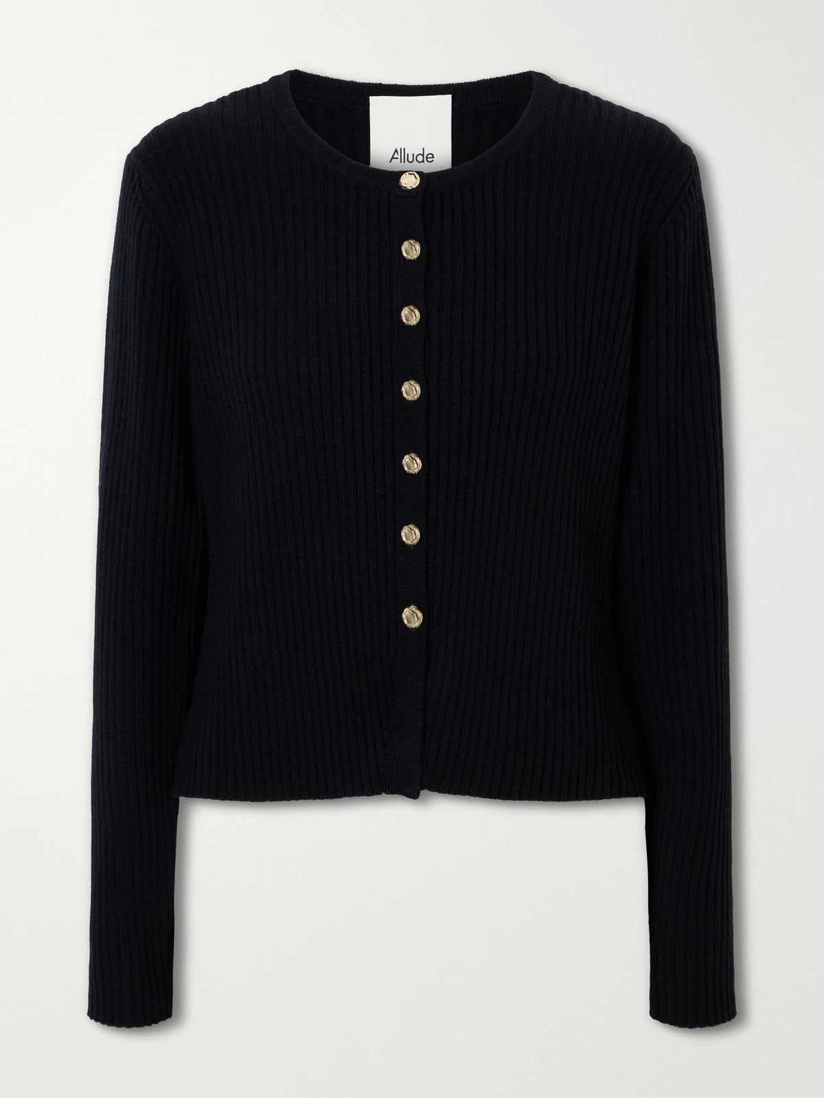 Allude Wool And Cashmere-blend Ribbed Cardigan