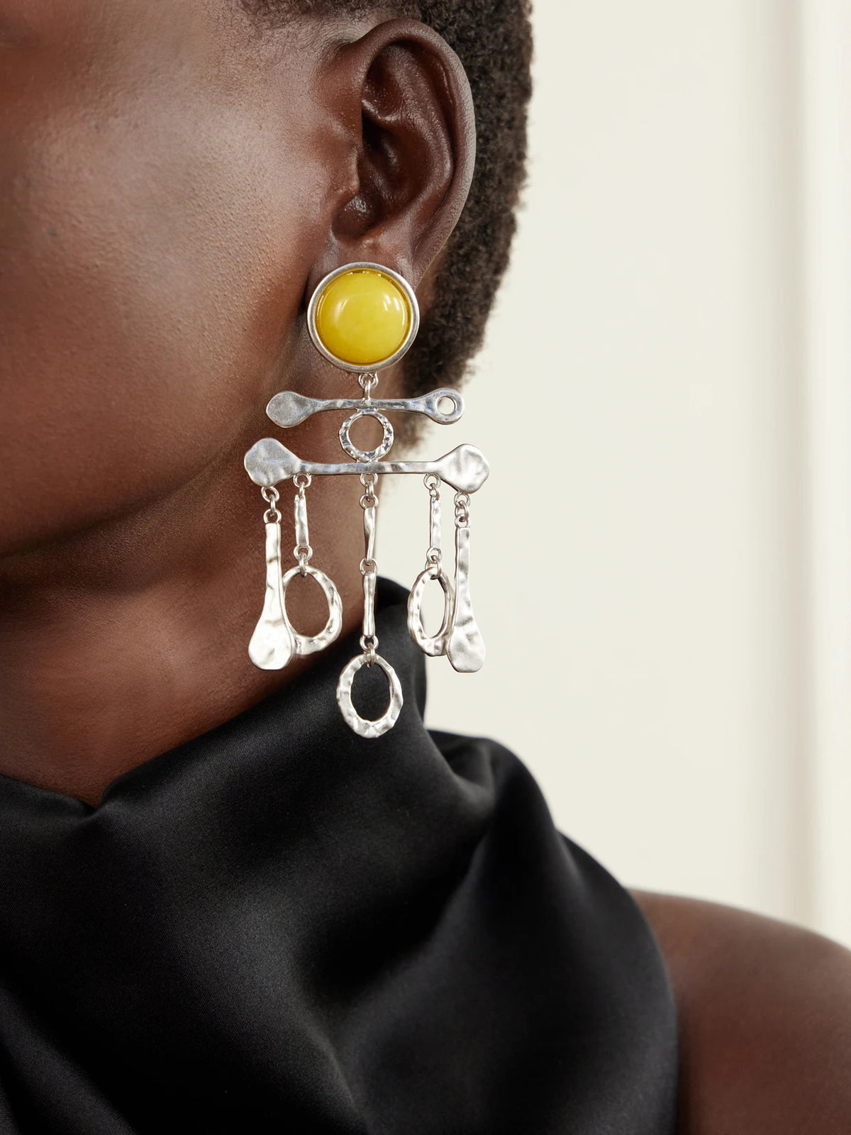 Image of Earrings. Product name - Valette Silver-tone Agate Earrings in Multi colour by brand - Julietta