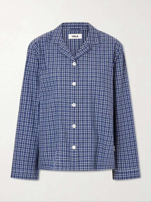 Checked Organic Cotton Pajama Shirt