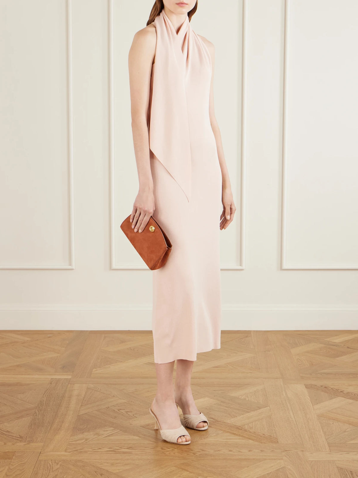 Image of Bags. Product name - Pushlock Leather Clutch in Brick colour by brand - Liffner