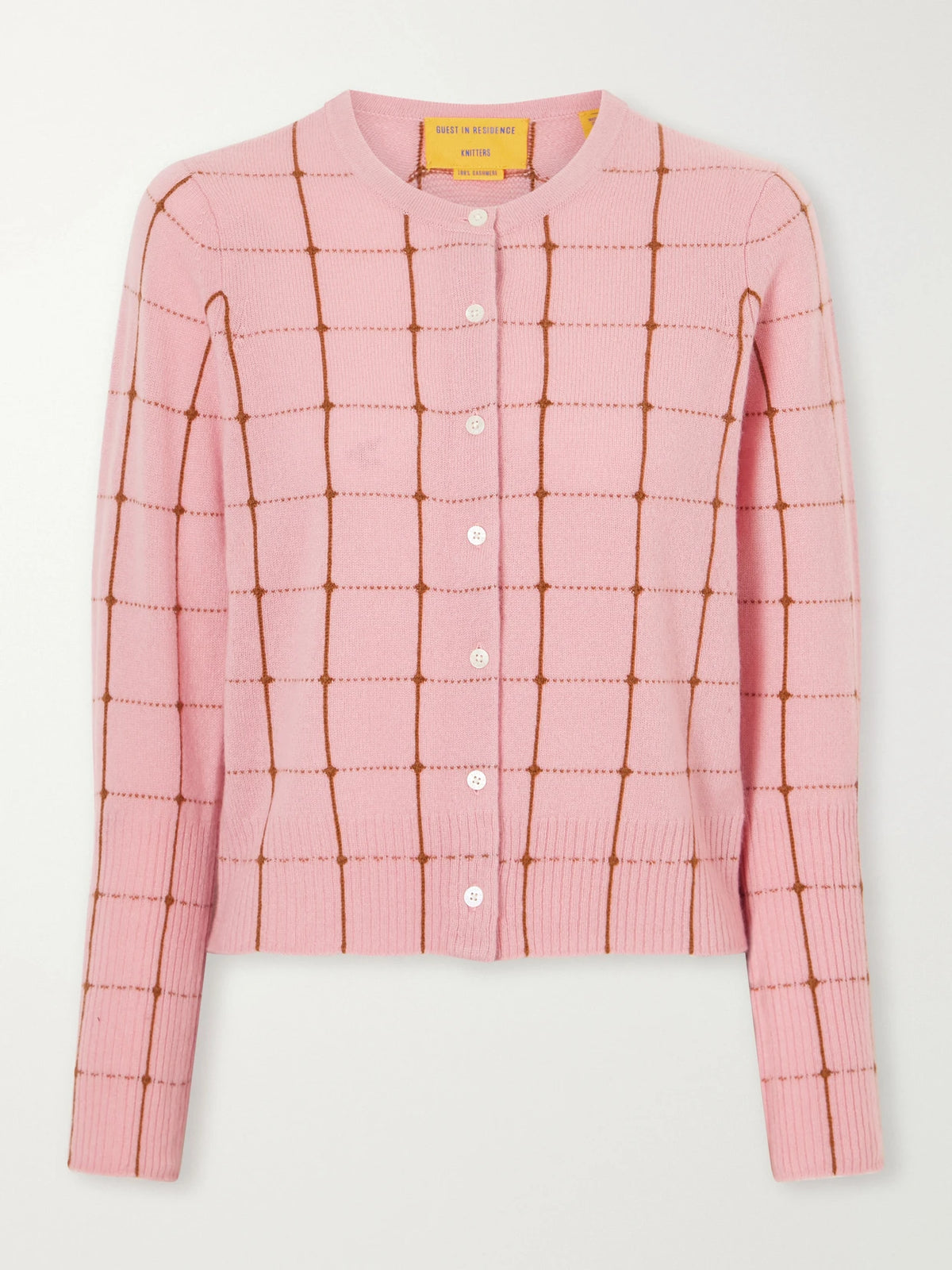Guest In Residence Jane Checker Cashmere Cardigan