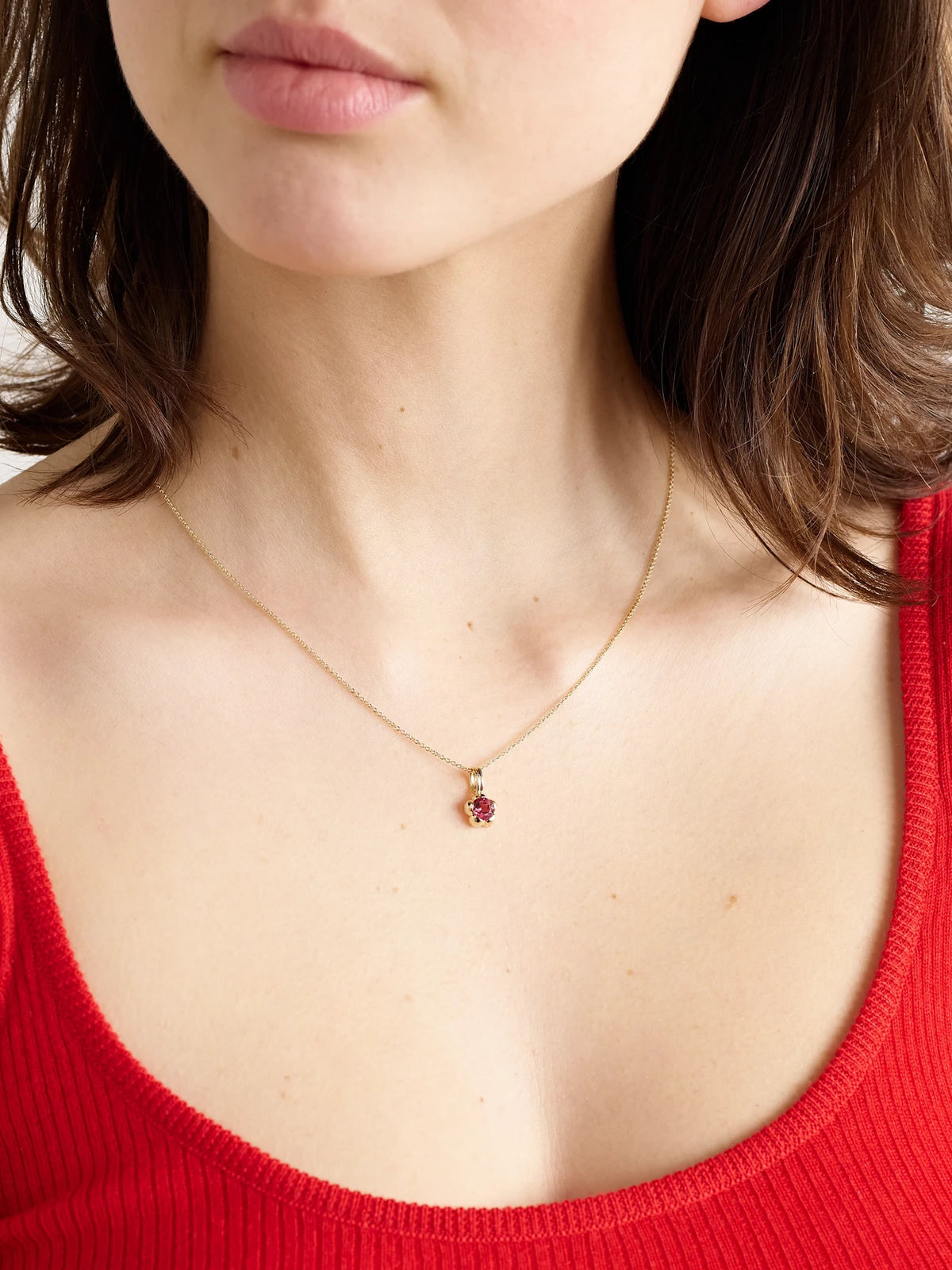 Image of Necklaces. Product name - Festival 14-karat Gold Tourmaline Necklace in Multi colour by brand - STONE AND STRAND
