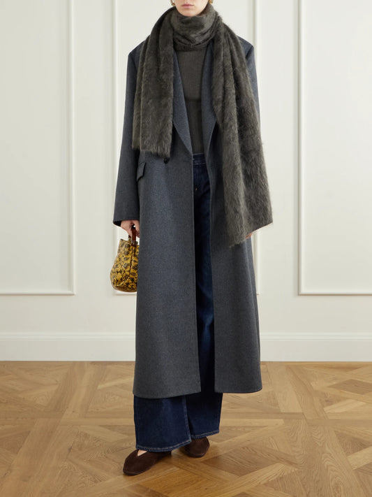 Image of Scarves & Shawls. Product name - Brushed Cashmere Scarf in Green colour by brand - LISA YANG