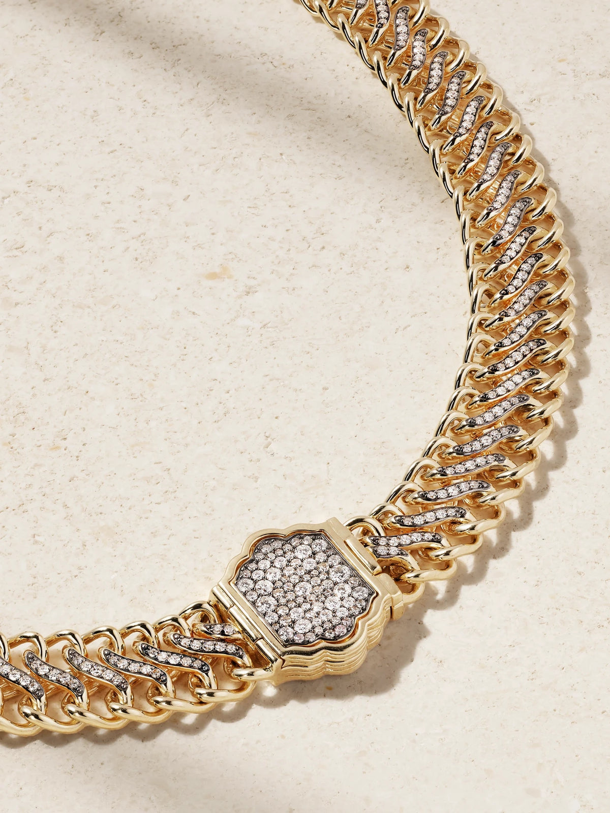 Medusa 14-karat Recycled Gold Diamond Necklace