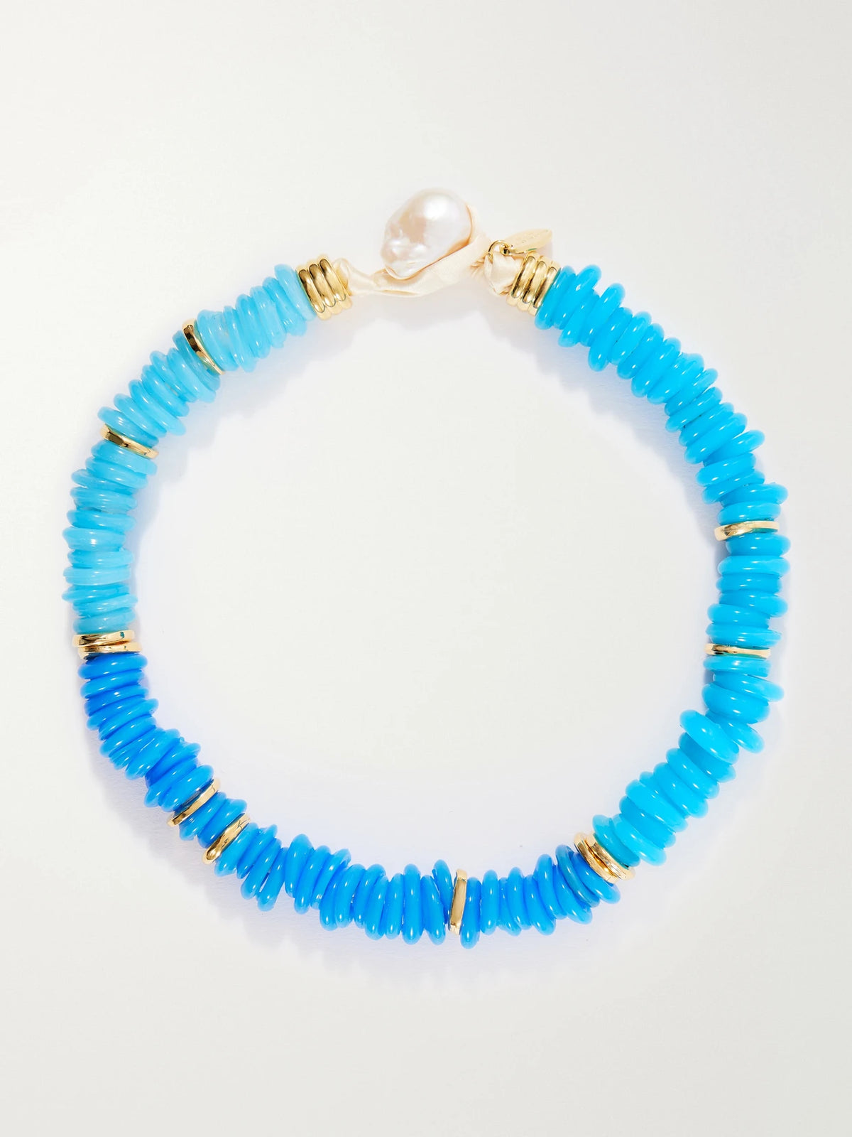 Lita Gold-plated Quartz, Pearl And Cord Beaded Necklace