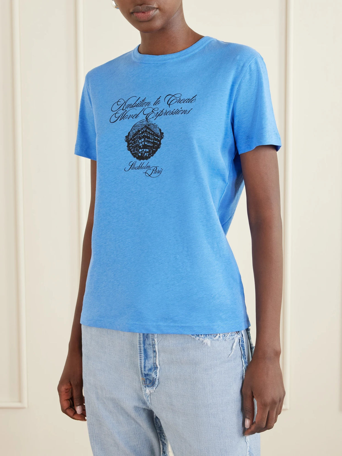 Acne Studios Eram Nobel Printed Cotton And Hemp-blend T-shirt