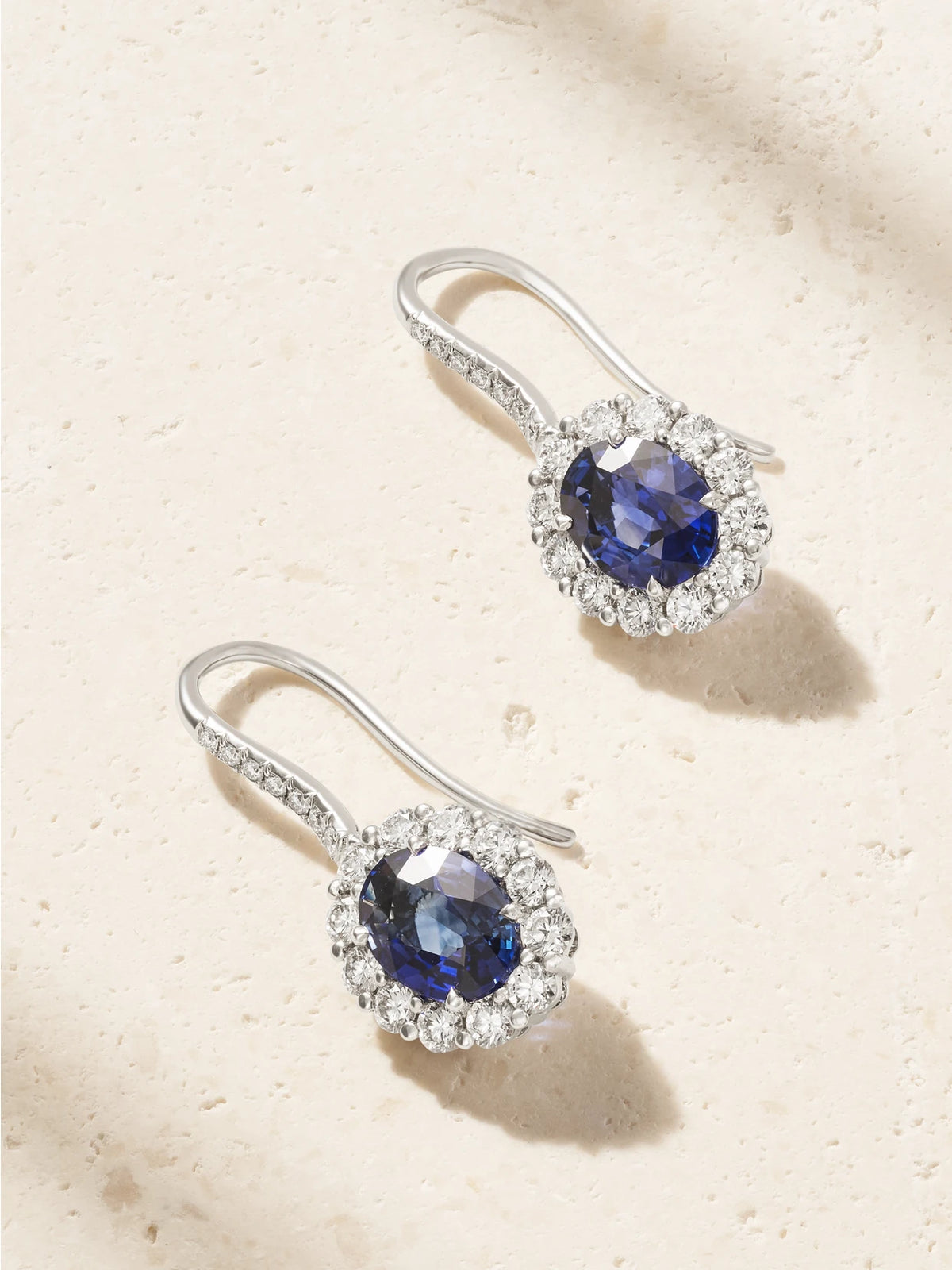 1735 Platinum, Sapphire And Diamond Earrings