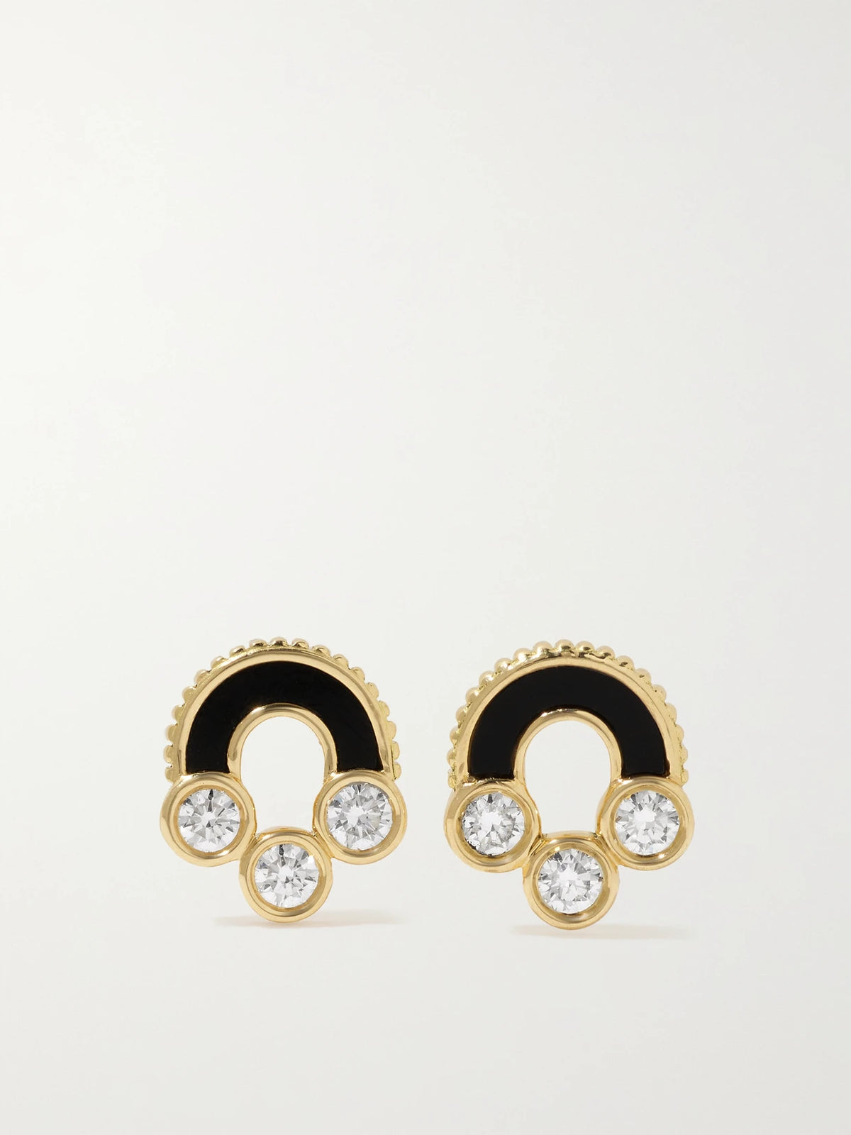 Magnetic 18-karat Gold, Onyx And Diamond Earrings