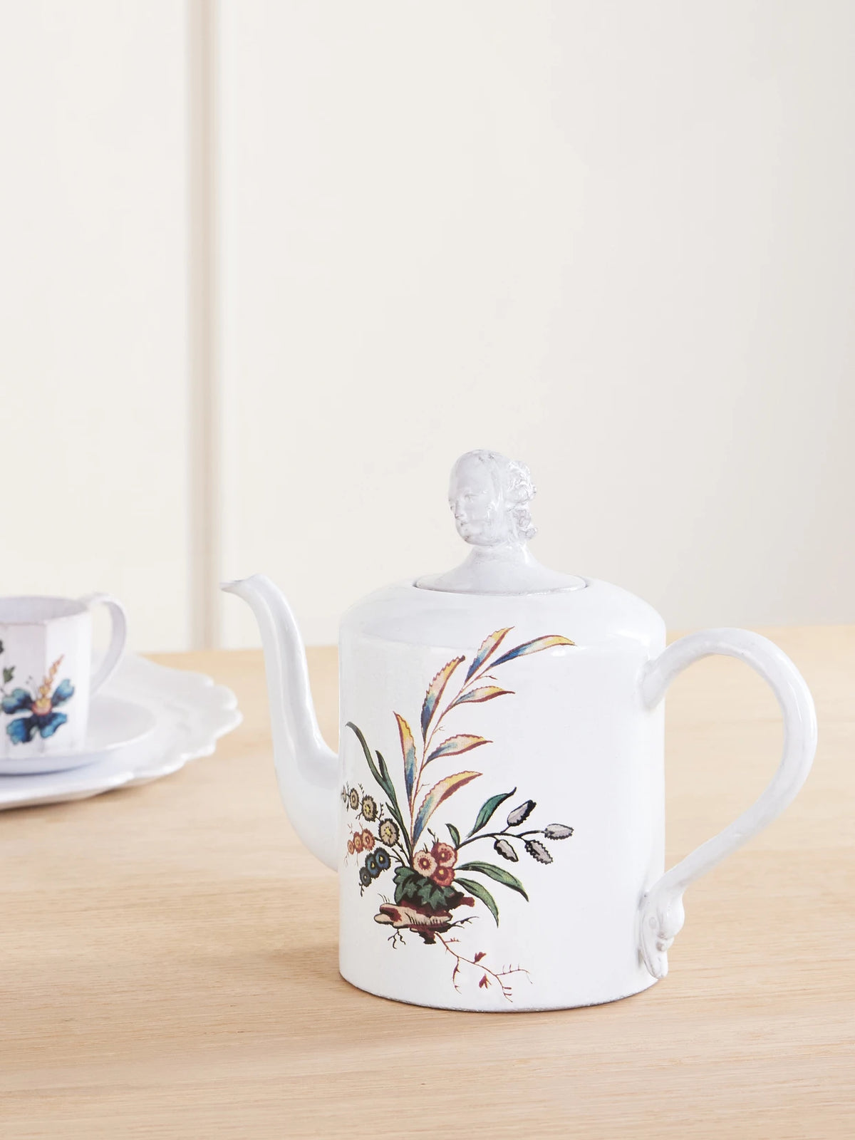 Image of Tableware. Product name - Bearberry Ceramic Teapot in White colour by brand - Astier De Villatte