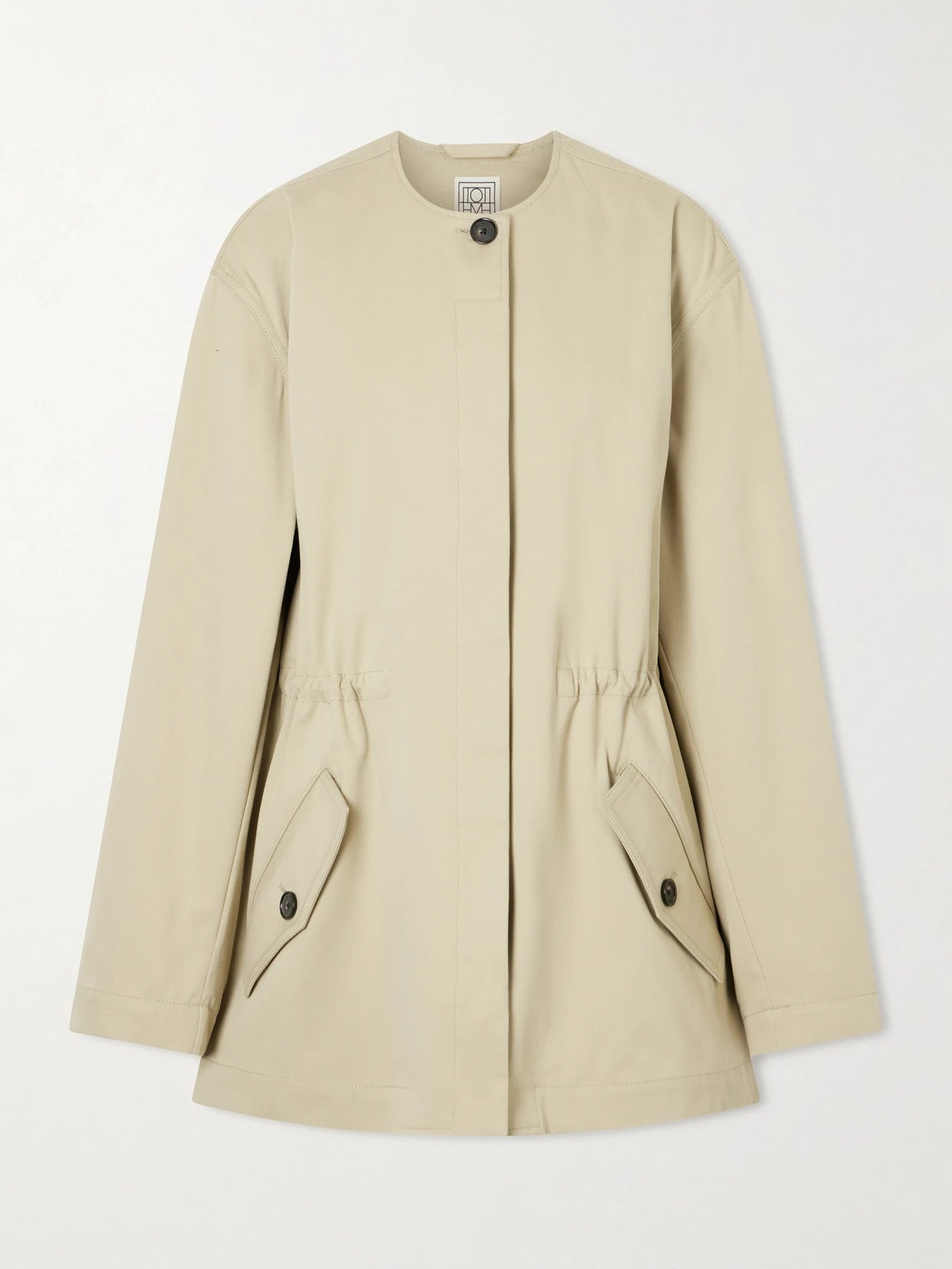 Image of Coats & Jackets. Product name - Cotton-twill Jacket in Beige colour by brand - TOTEME