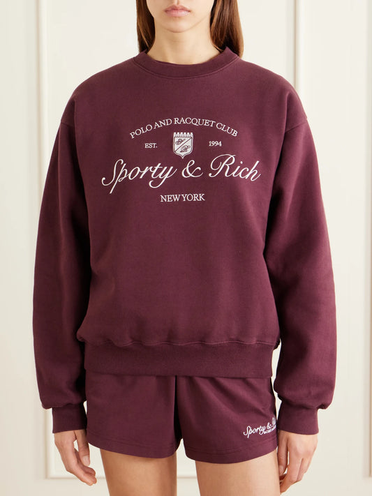 Syracuse Embroidered Cotton-jersey Sweater